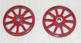 #06-050 1/16 Red Metal Spoke Front Wheels, Pair - Used, AS IS