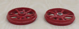 #06-050 1/16 Red Metal Spoke Front Wheels, Pair - Used, AS IS