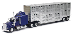 #15243B 1/43 Kenworth W900 Semi with Livestock Trailer