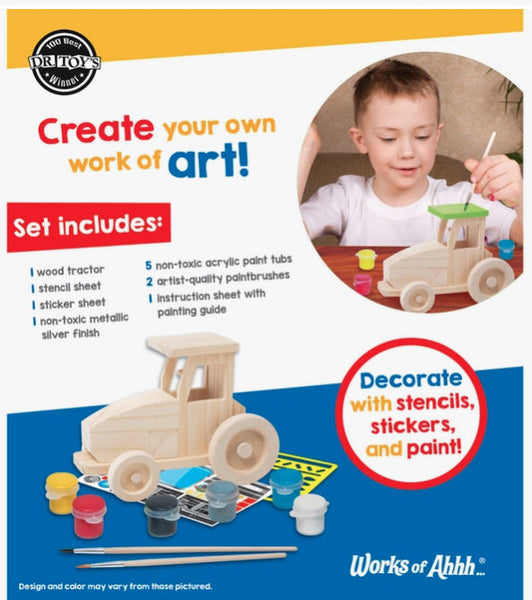 21901 Farm Tractor Wood Painting Kit Action Toys