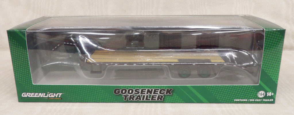 #30390GM 1/64 Black Gooseneck Flatbed Trailer - Green Machines Chase