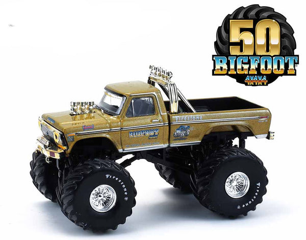 1974フォード F-250 (BIGFOOT #1) 50周年アニバーサリー 30552 1/64 Bigfoot #1 1974 Ford-F-250 Monster Truck Gold Metallic