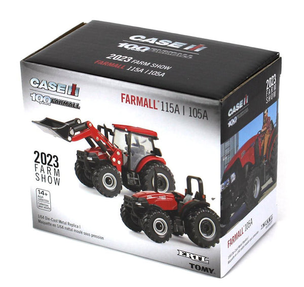 #44308 1/64 Case-IH Farmall 115A with Loader & Farmall 105A Tractor Set,  2023 Farm Show Edition