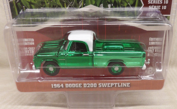 Voiture Miniature Dodge D200 Sweptline 1964 Par Greenlight - Échelle 1:64, édition Limitée, Vert