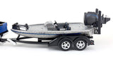 #498B 1/20 Silver Metal Flake Bass Fishing Boat with Trailer & Accessories