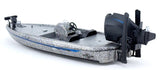 #498B 1/20 Silver Metal Flake Bass Fishing Boat with Trailer & Accessories