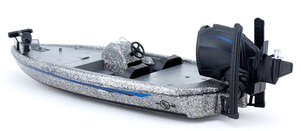 1 18 scale custom fishing accessories #498B 1/20 Silver Metal Flake Bass Fishing Boat with Trailer & Accesso
