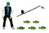 #498B 1/20 Silver Metal Flake Bass Fishing Boat with Trailer & Accessories