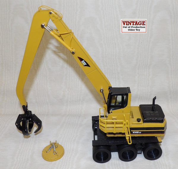 55122 1/50 Cat W345B Series II Material Handler with Work Tools