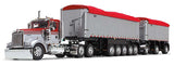 #60-1632 1/64 Viper Red & Silver Kenworth W900L Day Cab & East Mfg. Michigan Series 31' & 20' End Dump Trailers