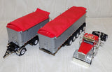 #60-1632 1/64 Viper Red & Silver Kenworth W900L Day Cab & East Mfg. Michigan Series 31' & 20' End Dump Trailers