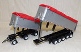 #60-1632 1/64 Viper Red & Silver Kenworth W900L Day Cab & East Mfg. Michigan Series 31' & 20' End Dump Trailers