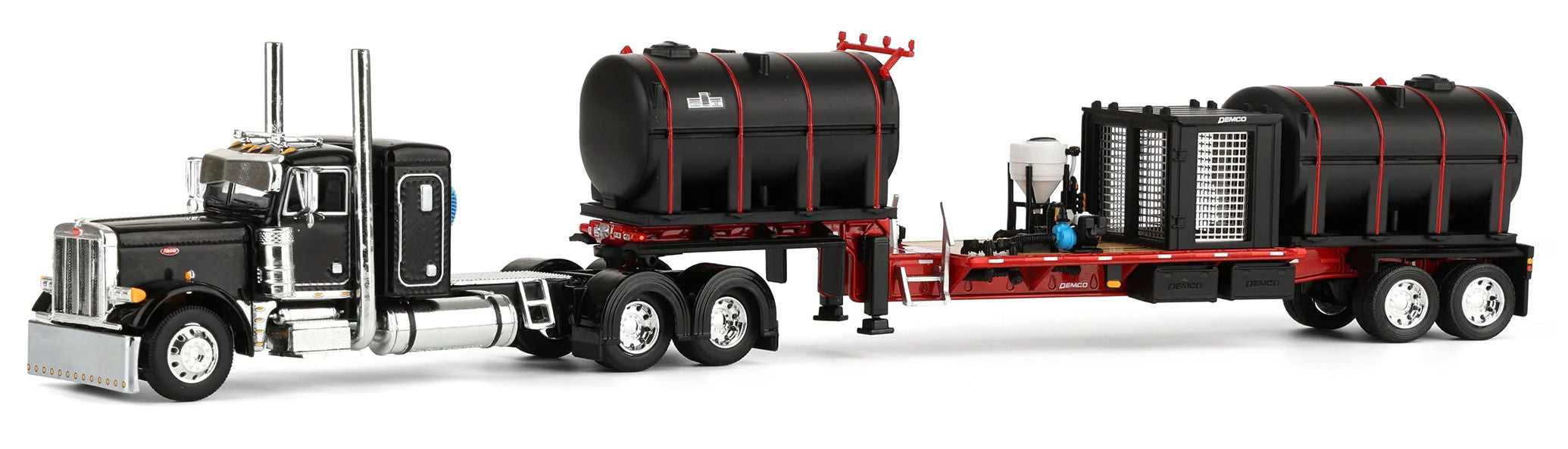 #60-2078 1/64 Black & Red Peterbilt 379 with 36" Sleeper & DEMCO 42' Liquid Fertilzer Trailer