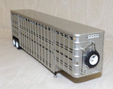 #60-1944 1/64 Blue & Green White Western Star 4900 with 36" Vintage Sleeper & 45' Wilson Vintage Tandem-Axle Livestock Trailer