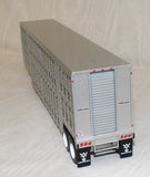 #60-1944 1/64 Blue & Green White Western Star 4900 with 36" Vintage Sleeper & 45' Wilson Vintage Tandem-Axle Livestock Trailer