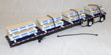 #60-1954 Black & Silver Mack Pinnacle Day Cab & 53' Wilson Roadbrute Flatbed Trailer with Shrink Wrapped Paper Tubes on Pallets Load