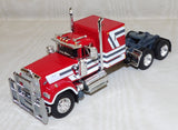 #60-1970 1/64 Red & Silver Mack Super Liner with 60" Flat Top Sleeper & Vintage Wilson 45' Livestock Trailer