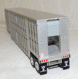 #60-1970 1/64 Red & Silver Mack Super Liner with 60" Flat Top Sleeper & Vintage Wilson 45' Livestock Trailer