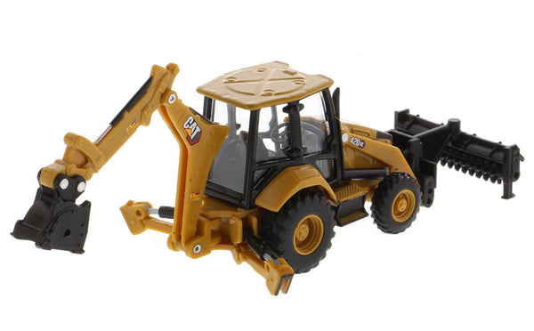 85765 1/64 Caterpillar 420 XE Backhoe Loader with 4 Work Tools