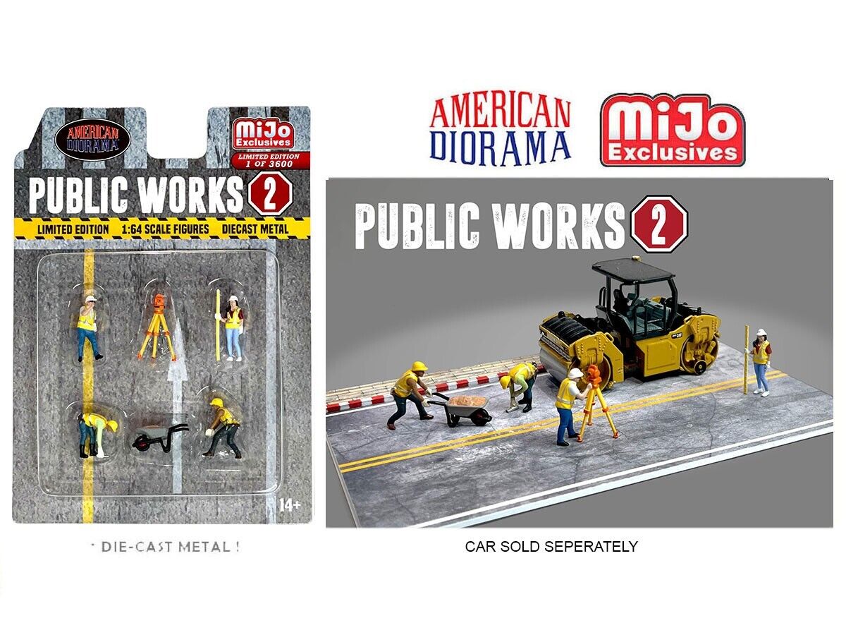 #AD-76519MJ 1/64 American Diorama Public Works 2 Figures Set