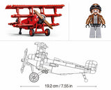 #B1292 Model Bricks Fokker DR-S1 Plane Building Brick Set