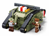 #B1296 WWI Mark V Army Assault Tank Building Brick Set