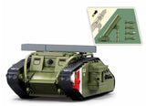 #B1296 WWI Mark V Army Assault Tank Building Brick Set