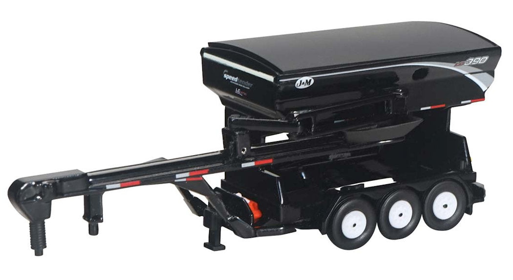 #CUST1715 1/64 Black J&M LC390 Gooseneck Bulk Seed Tender with Triple Axle