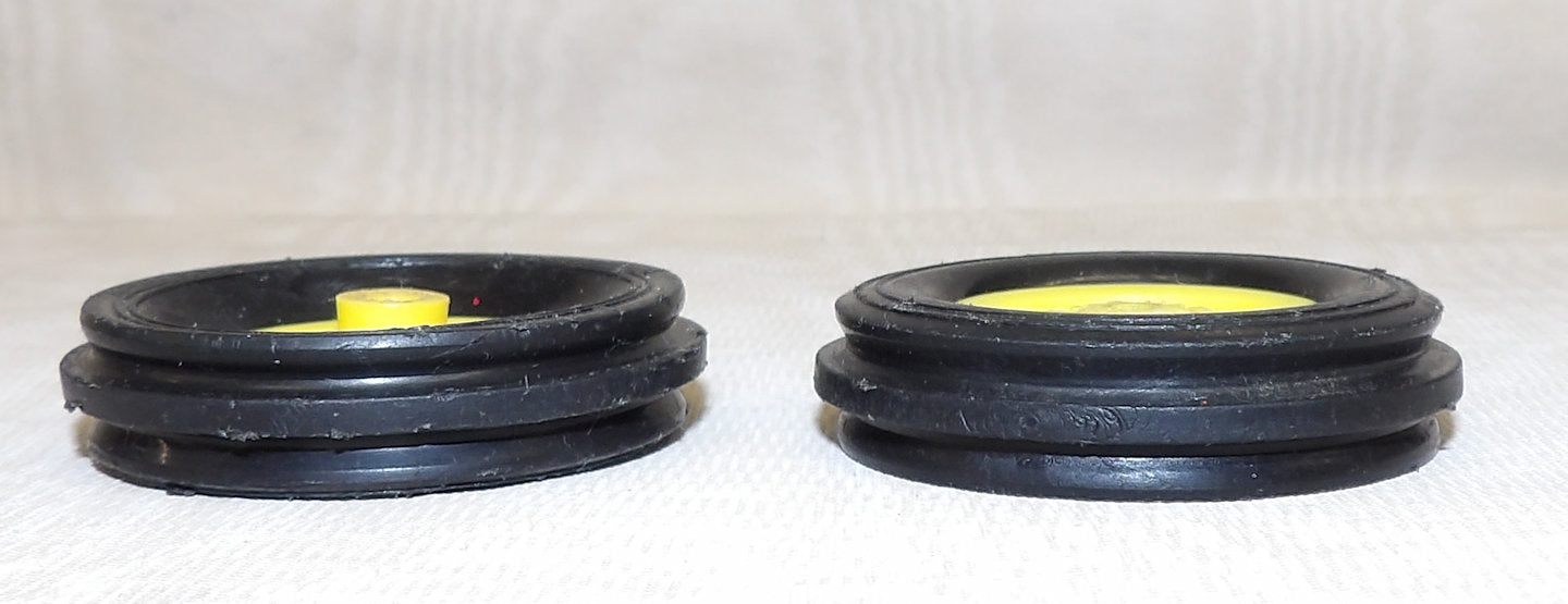 #SY139 1/16 Plastic Front Tractor Tire with Yellow Rim, Pair - AS IS
