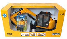 02467 1/16 Caterpillar Mini Excavator with Worker | Action Toys