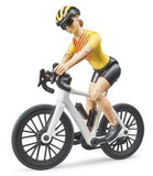 #03485 1/16 Red Bruder Roadster with Road Bike & Female Cyclist