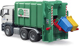 #03763 1/16 MAN TGS Rear Loading Garbage Truck, Green