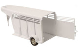 #200840 1/16 White Gooseneck Stock Trailer