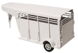 #200840 White Gooseneck Stock Trailer