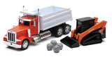 #33383 1/32 Kubota SVL95-2s Compact Track Loader with Peterbilt 389 Dump Truck