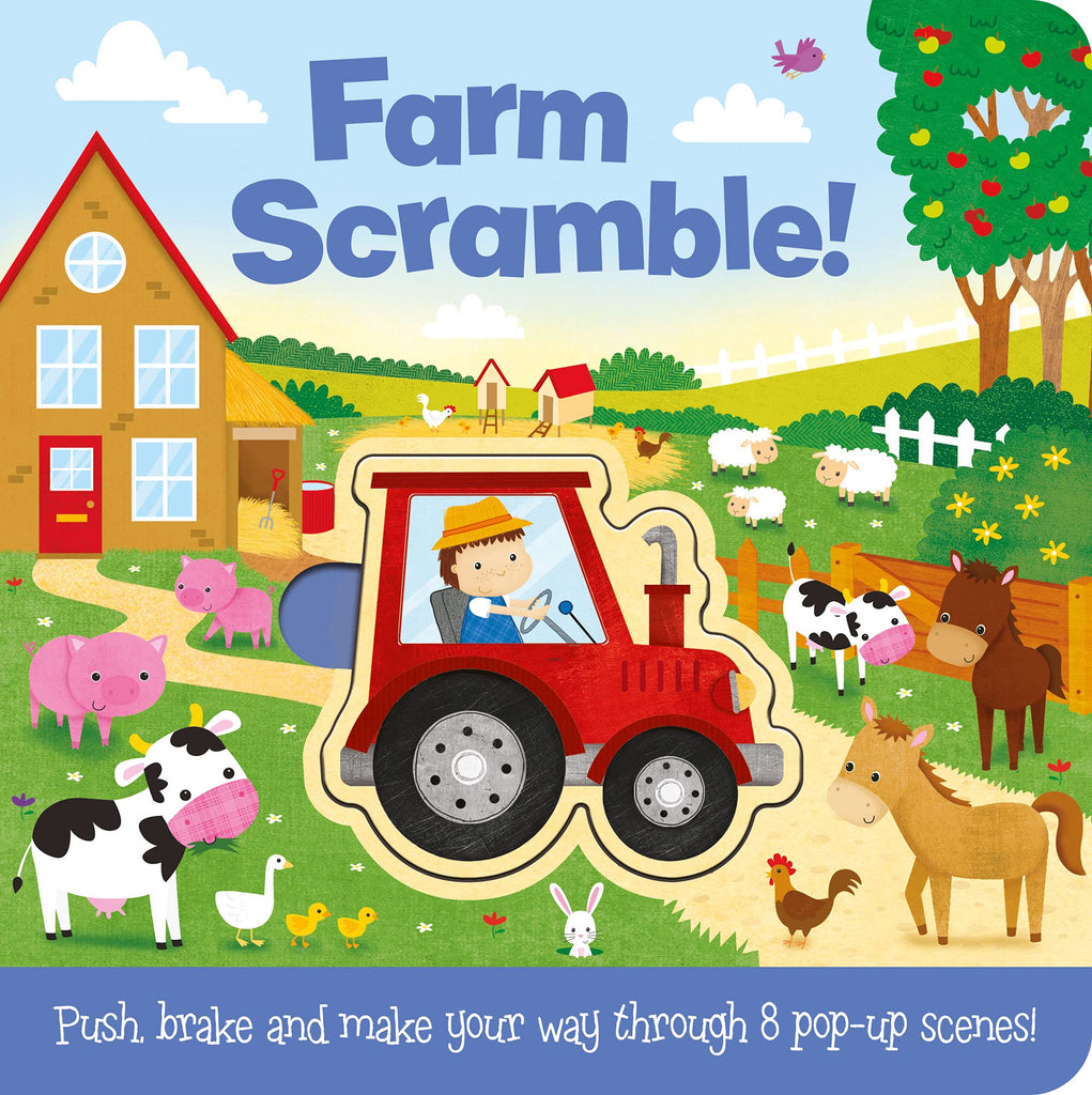 #390725 Farm Scramble! Push and Play Pop-Up Board Book