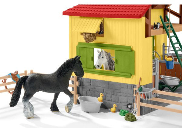 1:20 White Two Stall Stable Hand Painted Wooden Model Horse Stable buy