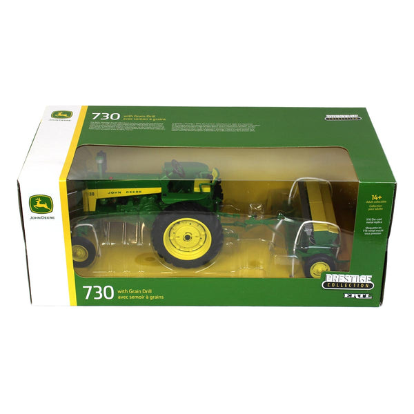 #45790 1/16 John Deere 730 Wide Front Tractor with Grain Drill - Prestige  Collection