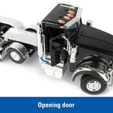 #47367 1/16 Big Farm Black Peterbilt Model 367 Semi with Silver Grain Trailer