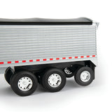 #47367 1/16 Big Farm Black Peterbilt Model 367 Semi with Silver Grain Trailer