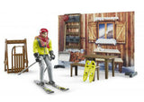 #63102 1/16 Bworld Mountain Hut with Snowmobile & Accessories