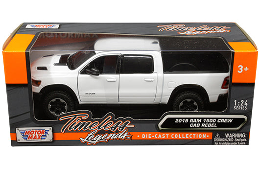 2019 Dodge Ram 1500 Rebel Crew Cab Diecast Model - 1/24 Scale Red Pickup Truck