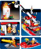 #B0630 Fireboat & Oil Tank Building Block Set