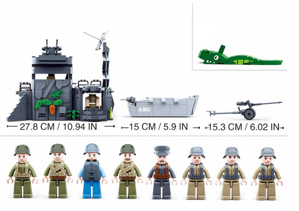 B0861 WWII D-Day The Atlantic Wall Building Block Set | Action Toys