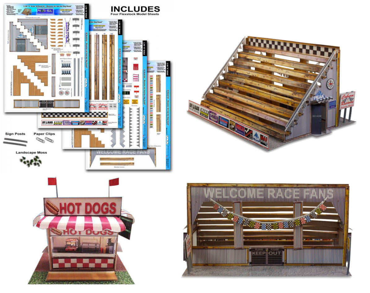 #BK6402 1/64 Bleacher & Hot Dog Stand Building Kit