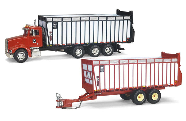 SpecCast 1:64 Meyer 8126RT Camion Rosso Con Scatola Foraggio H&amp;S - Modellino Da Collezione NUOVO