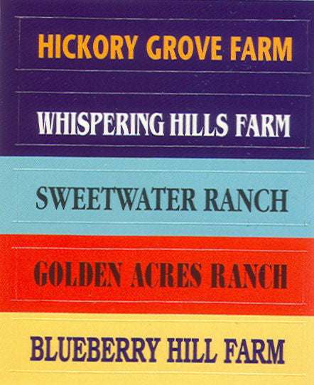 #DC04 1/64 Assorted Color Farm & Ranch Name Decals