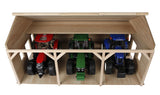 #KG610340 1/16 Wooden Farm Machinery Shed for 3 Tractors