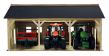 #KG610340 1/16 Wooden Farm Machinery Shed for 3 Tractors