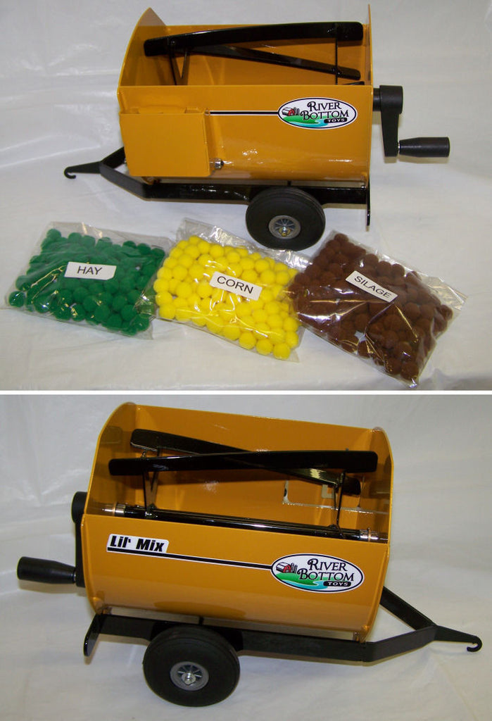 #RBT12 1/16 Yellow Lil' Mix Feed Wagon and Feed